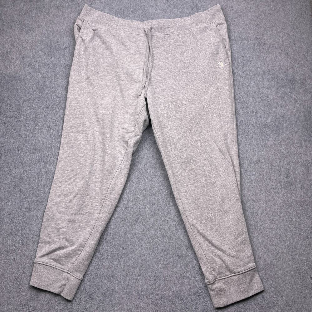 Champion Mens 2XL Gray Sweatpants Jogger Tapered Leg Drawstring